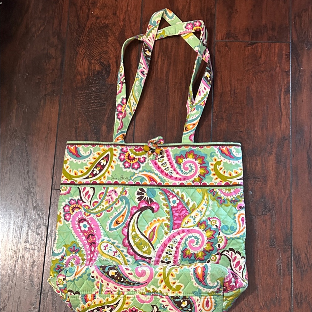 Vera Bradley Green and Pink Paisley Tote “Tutti Frutti”